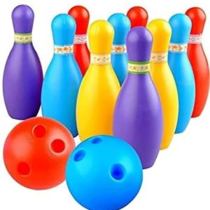 Bowling Toy Set with 10 Bottles and 2 Balls - Bowling Game Set for Kids (Multicolor, B624)