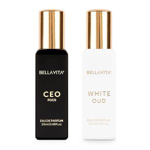 BELLAVITA CEO MAN and WHITE OUD Unisex | Long Lasting Perfume Unisex | Eau De Parfum pack of 2x20ml each | Tonka, Agarwood & Orange | Woody, Spicy & Citrus Premium Fragrance